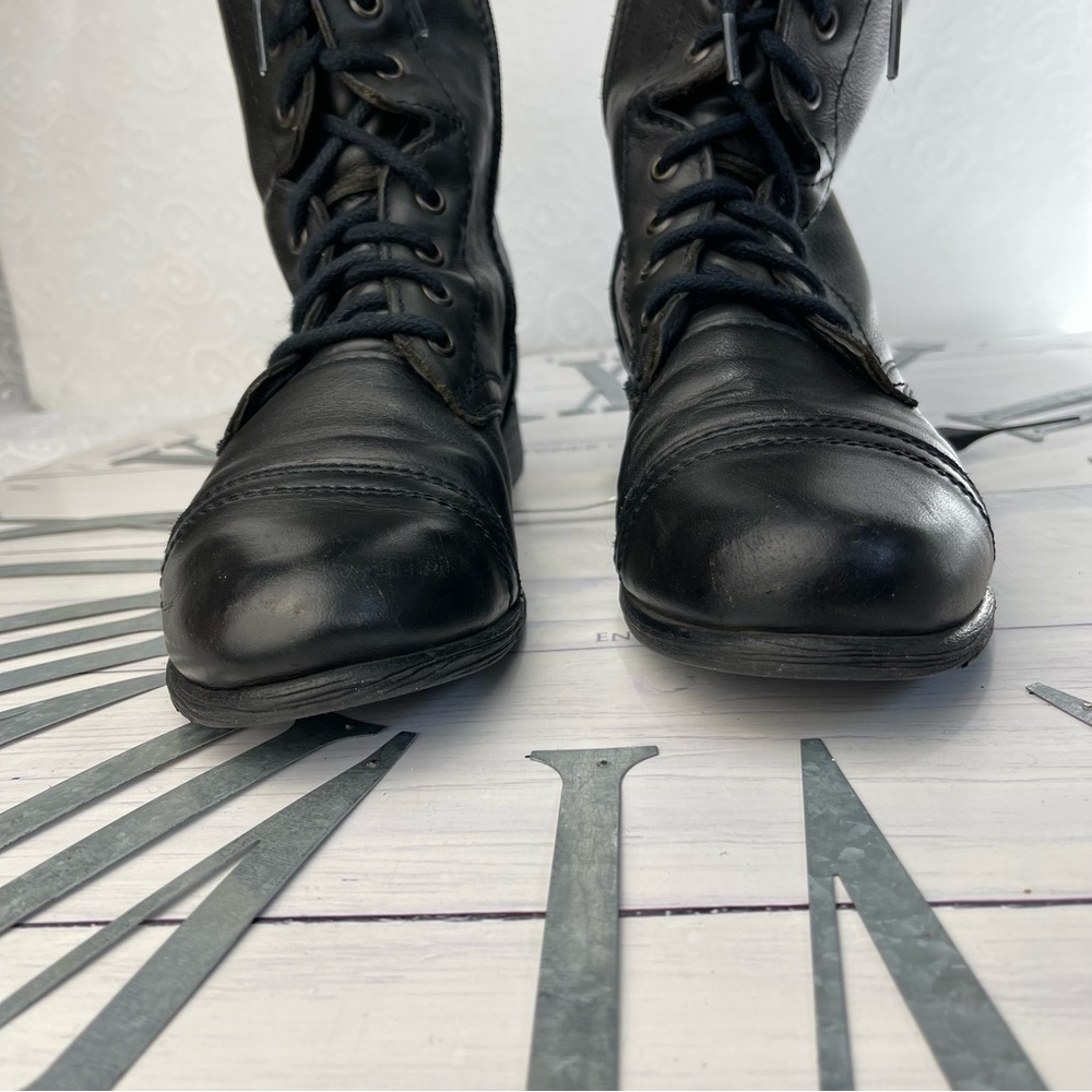 Steve Madden Black Combat Boots - Picture 4 of 14